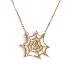 14k Gold Plated Spiderweb Pendant Necklace Necklaces & Pendants J.Herwitt