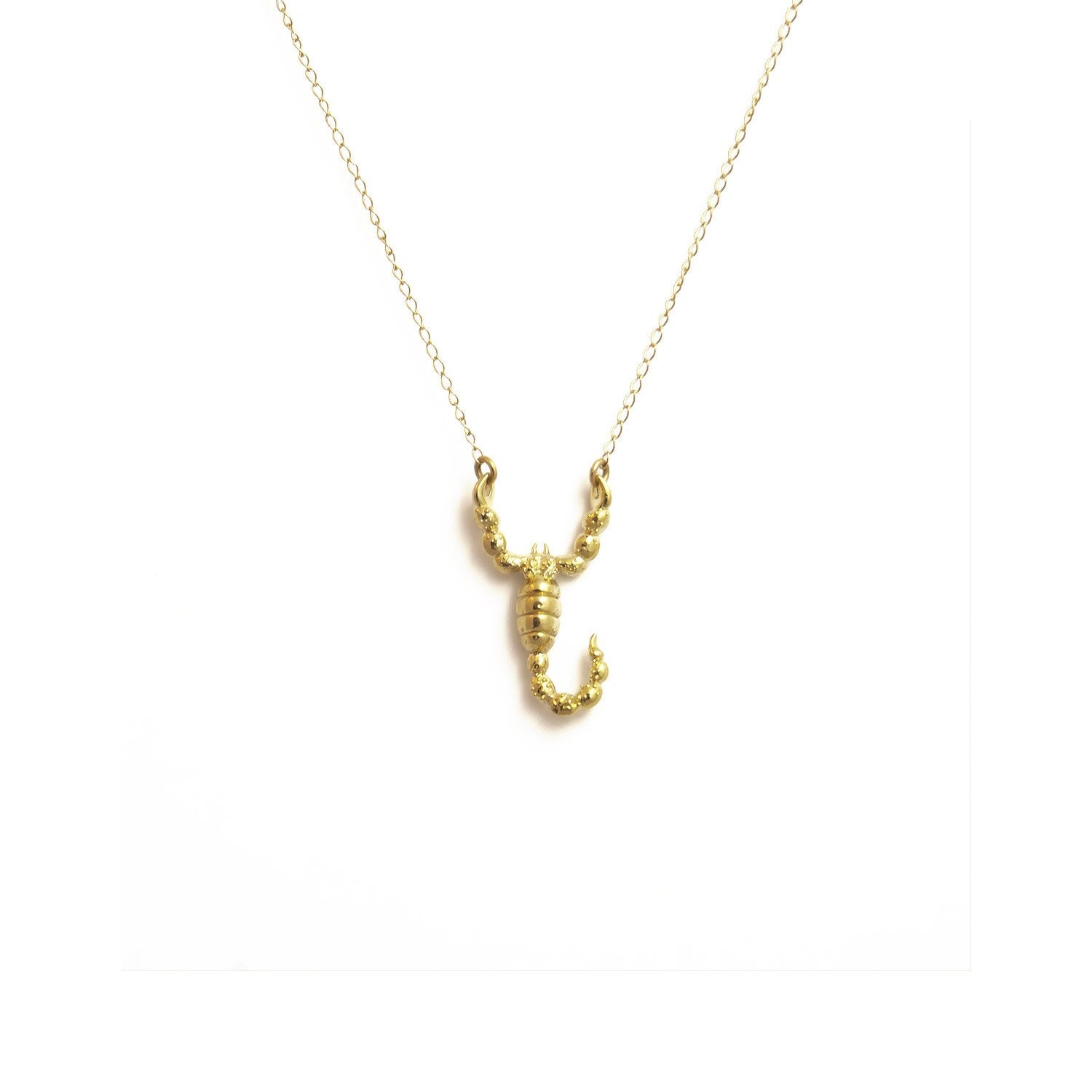 14k Solid Gold Pendant Necklace Small Scorpion Necklaces & Pendants My Store