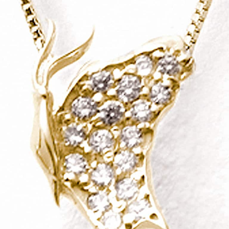 Diamonds 14k Gold Butterfly Small Side-View Pendant Necklace Necklaces & Pendants My Store