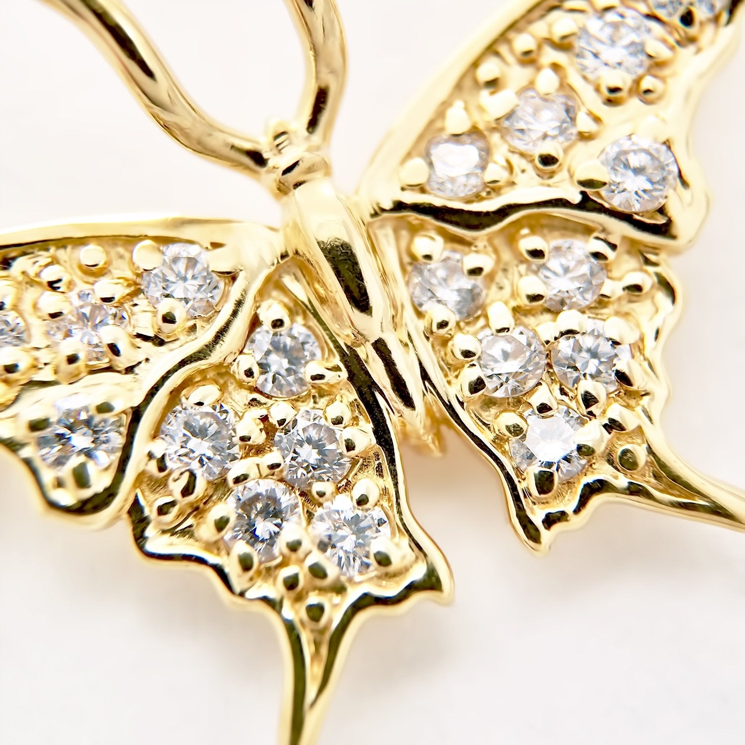 Diamonds 14k Golden Large Butterfly Pendant Necklace Necklaces & Pendants My Store