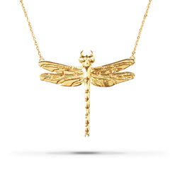 14k Gold Plated Dragonfly Small Pendant Necklace Necklaces & Pendants J.Herwitt