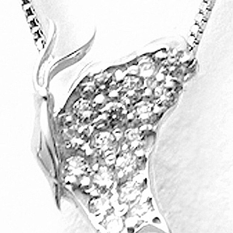 Diamonds 14k White Gold Butterfly Side-View Small Pendant Necklace Necklaces & Pendants My Store