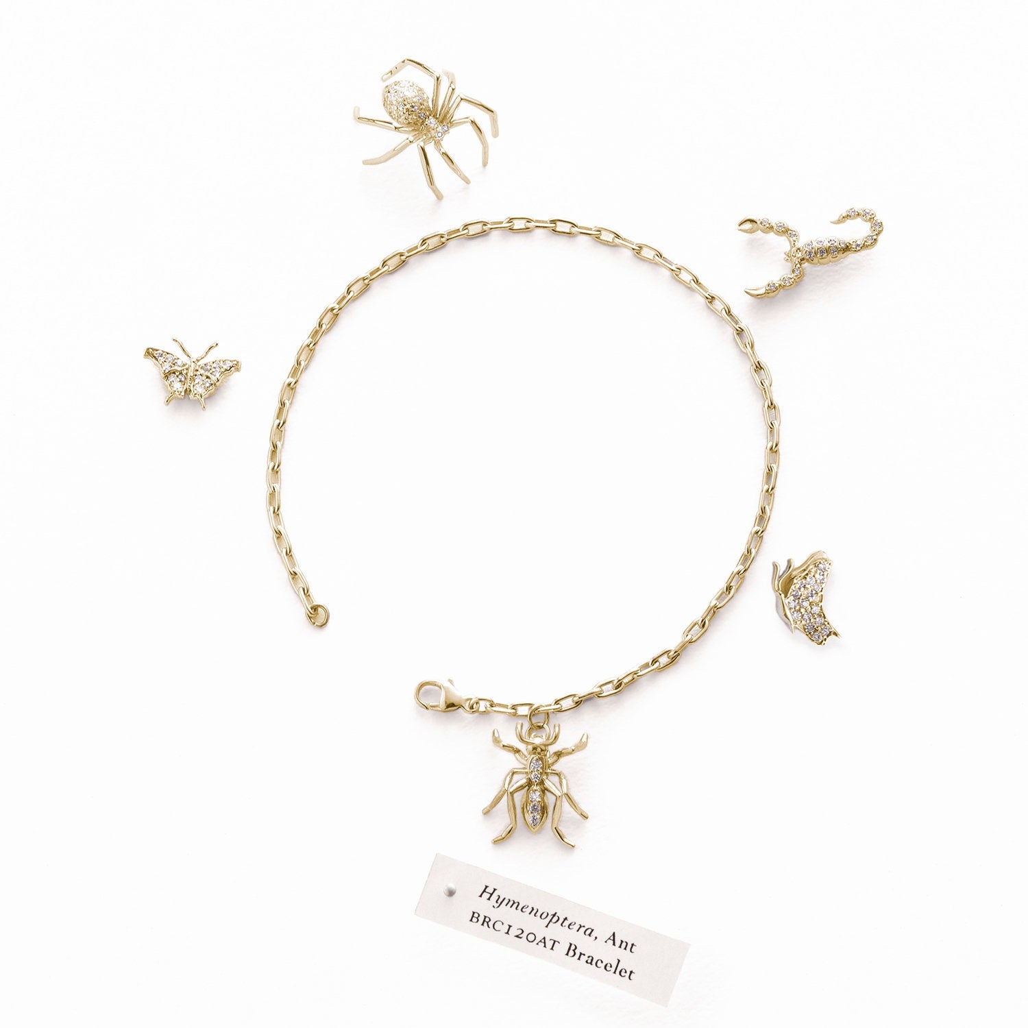 Diamonds 14K Gold Ant Charm Bracelet Bracelets My Store