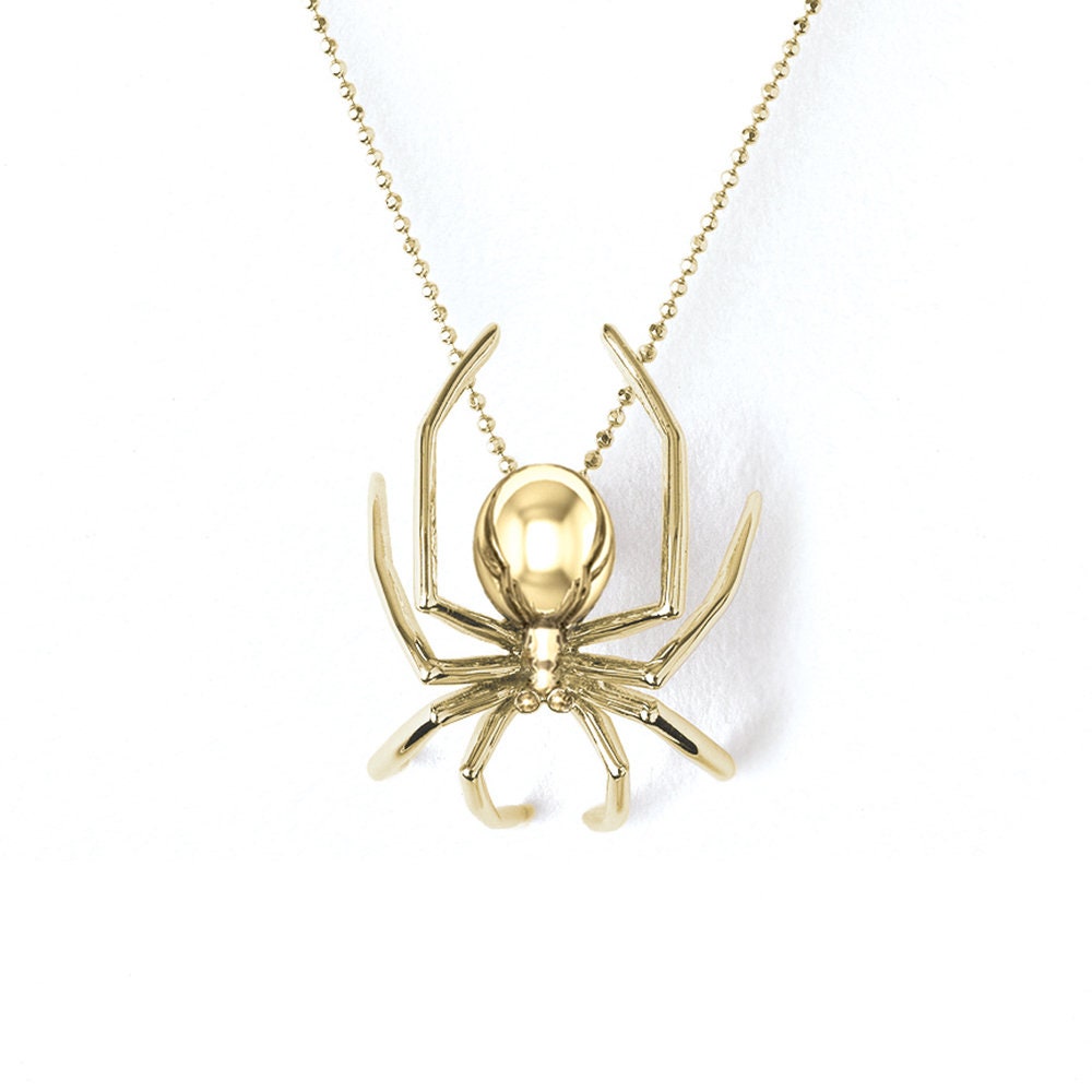 14k Solid Gold Medium Spider Pendant Necklace Necklaces & Pendants My Store