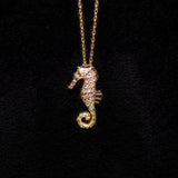 14k Solid Gold Large Seahorse Pendant Necklace Necklaces & Pendants J.Herwitt