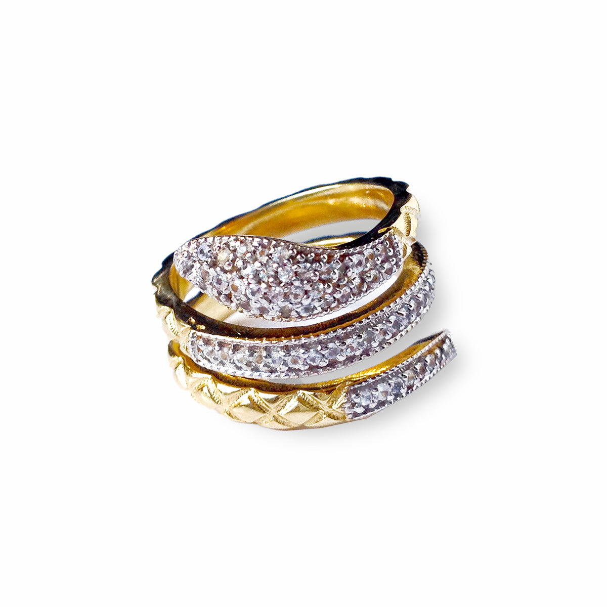 Small Snake Ring | 14k Yellow Gold | White Rhodium | Sapphires Rings J.HERWITT