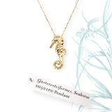 14k Solid Gold Small Seahorse Pendant Necklace Necklaces & Pendants My Store