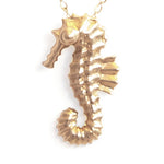 14k Solid Gold Small Seahorse Pendant Necklace Necklaces & Pendants My Store