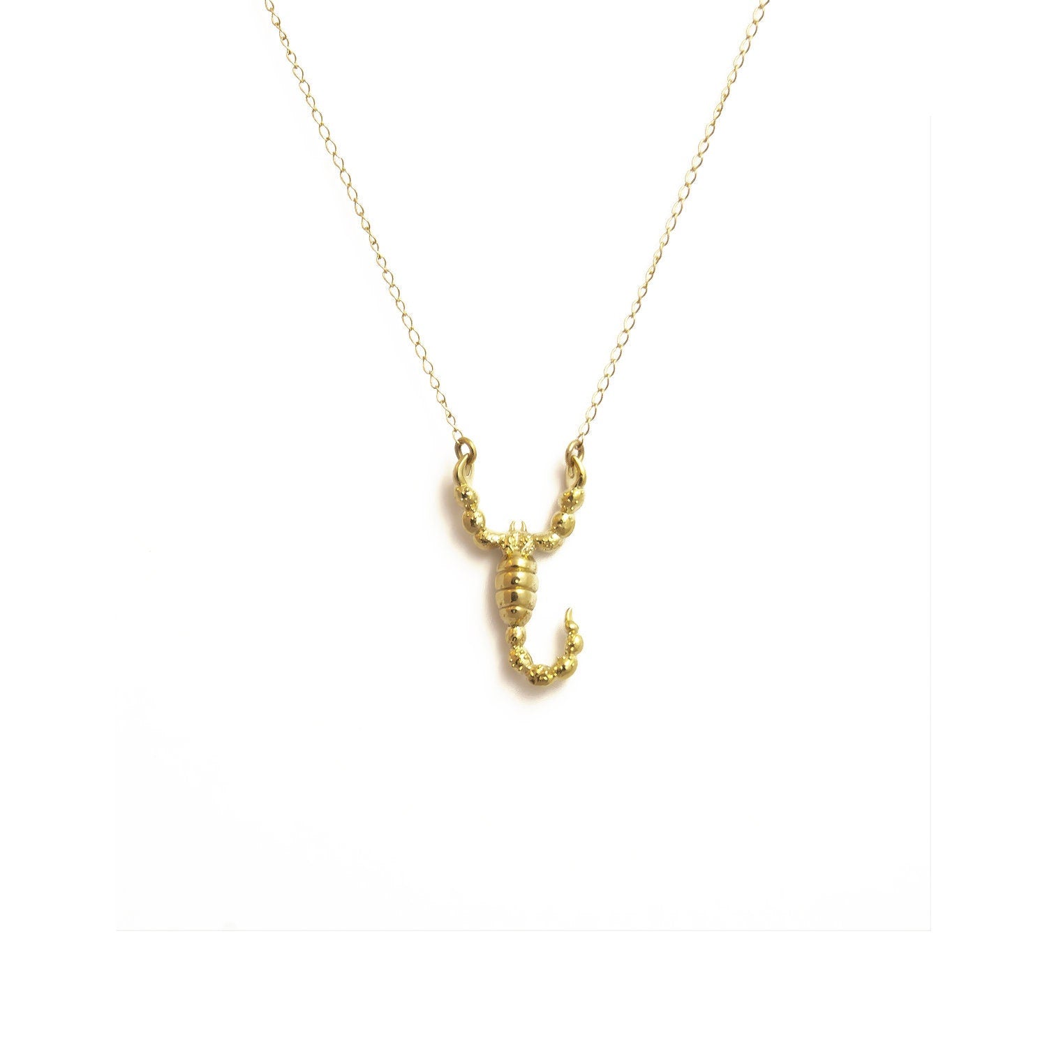 Solid 14k Gold Large Scorpion Pendant Necklace Necklaces & Pendants My Store