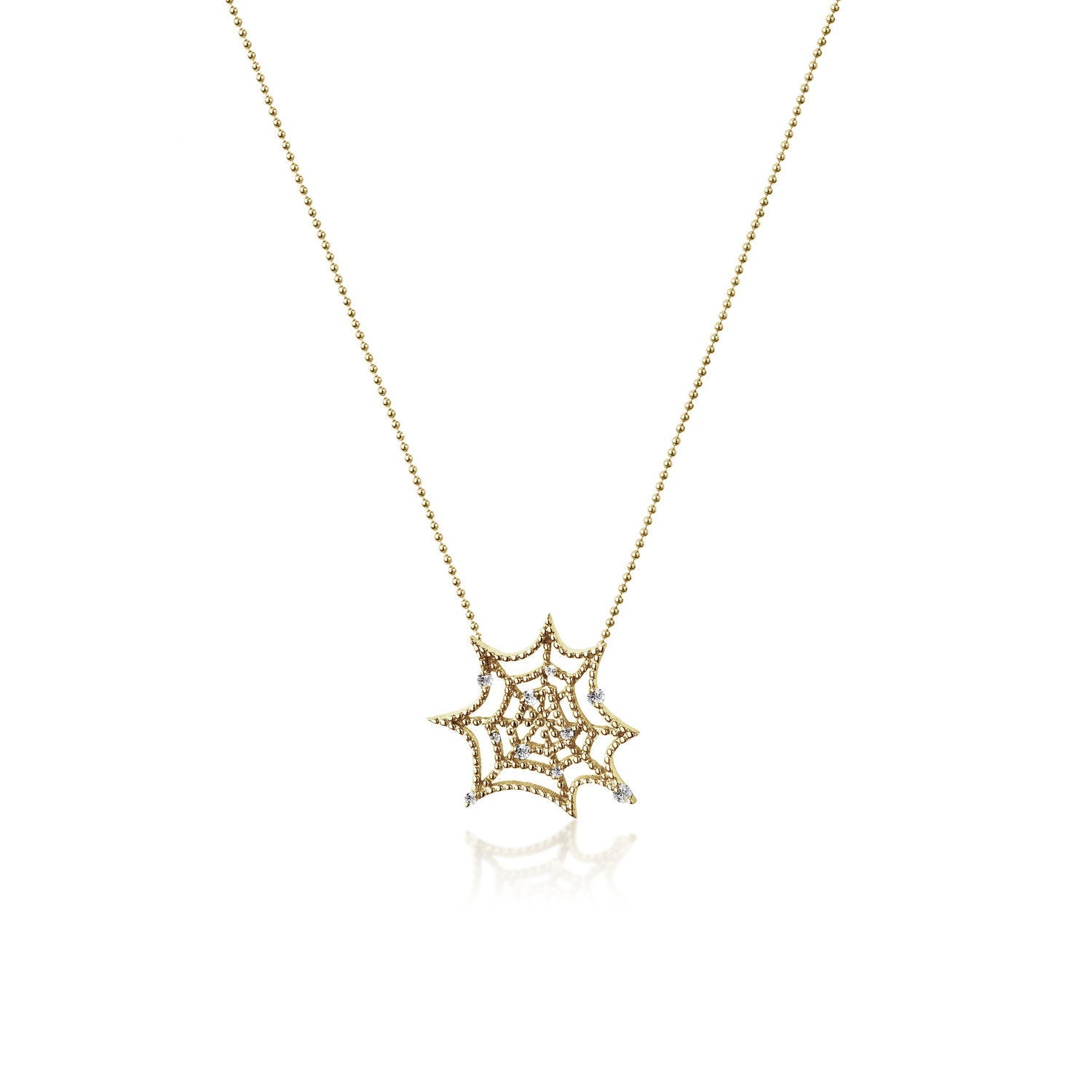 14k Solid Gold Spiderweb Necklace Pendant Necklaces & Pendants My Store