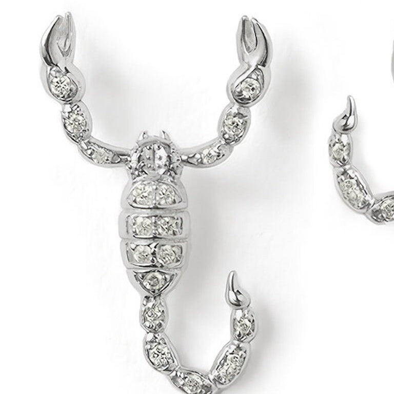 Diamonds 14k White Gold Small Scorpion Earrings Earrings My Store