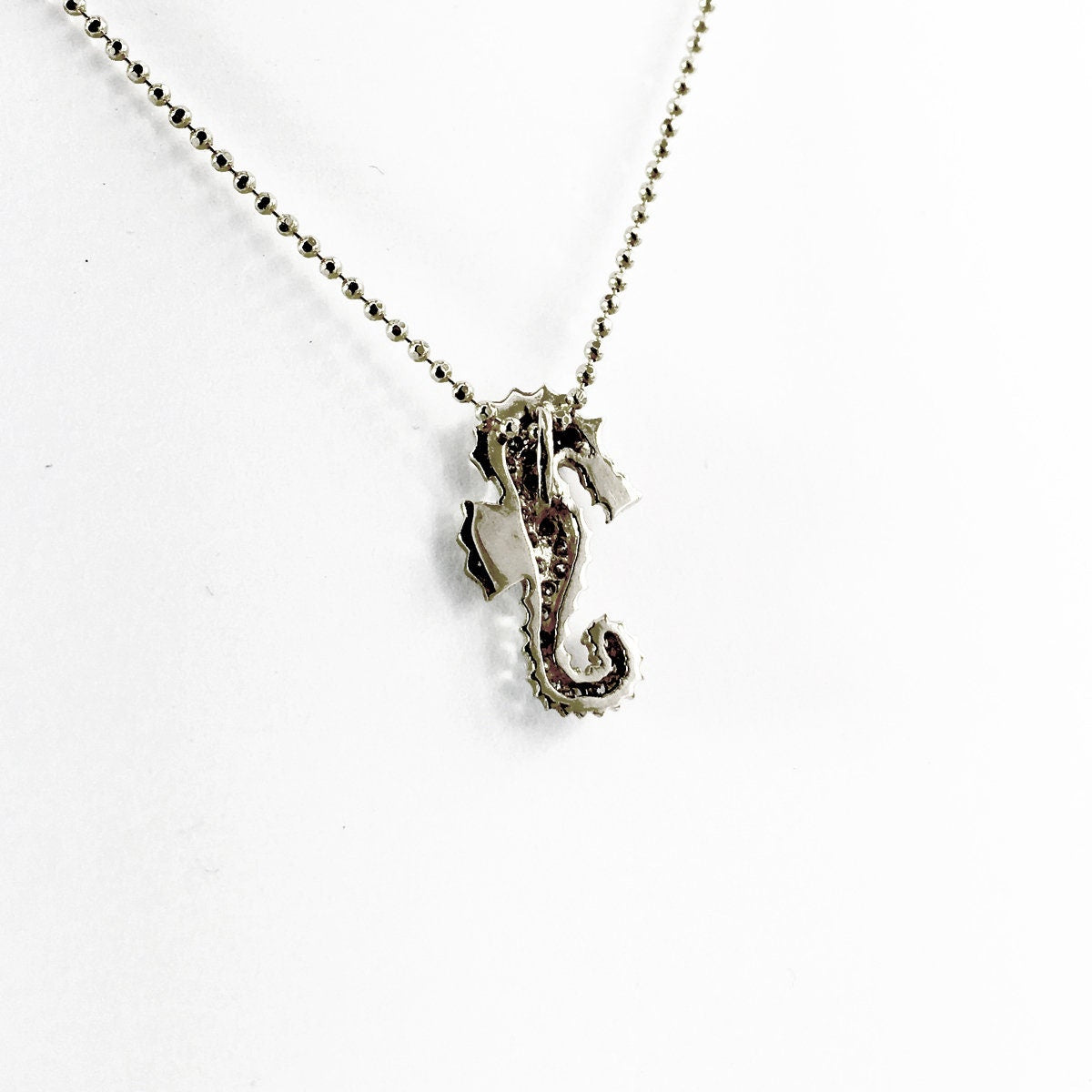 Diamonds 14k White Gold Small Seahorse Pendant Necklace Necklaces & Pendants My Store