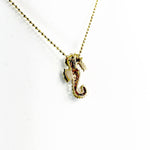 Jherwitt Seahorse Pendant in 14k Gold with Diamonds, small Necklaces & Pendants My Store