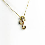 Jherwitt Seahorse Pendant in 14k Gold with Diamonds, small Necklaces & Pendants My Store