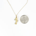 Jherwitt Seahorse Pendant in 14k Gold with Diamonds, small Necklaces & Pendants My Store