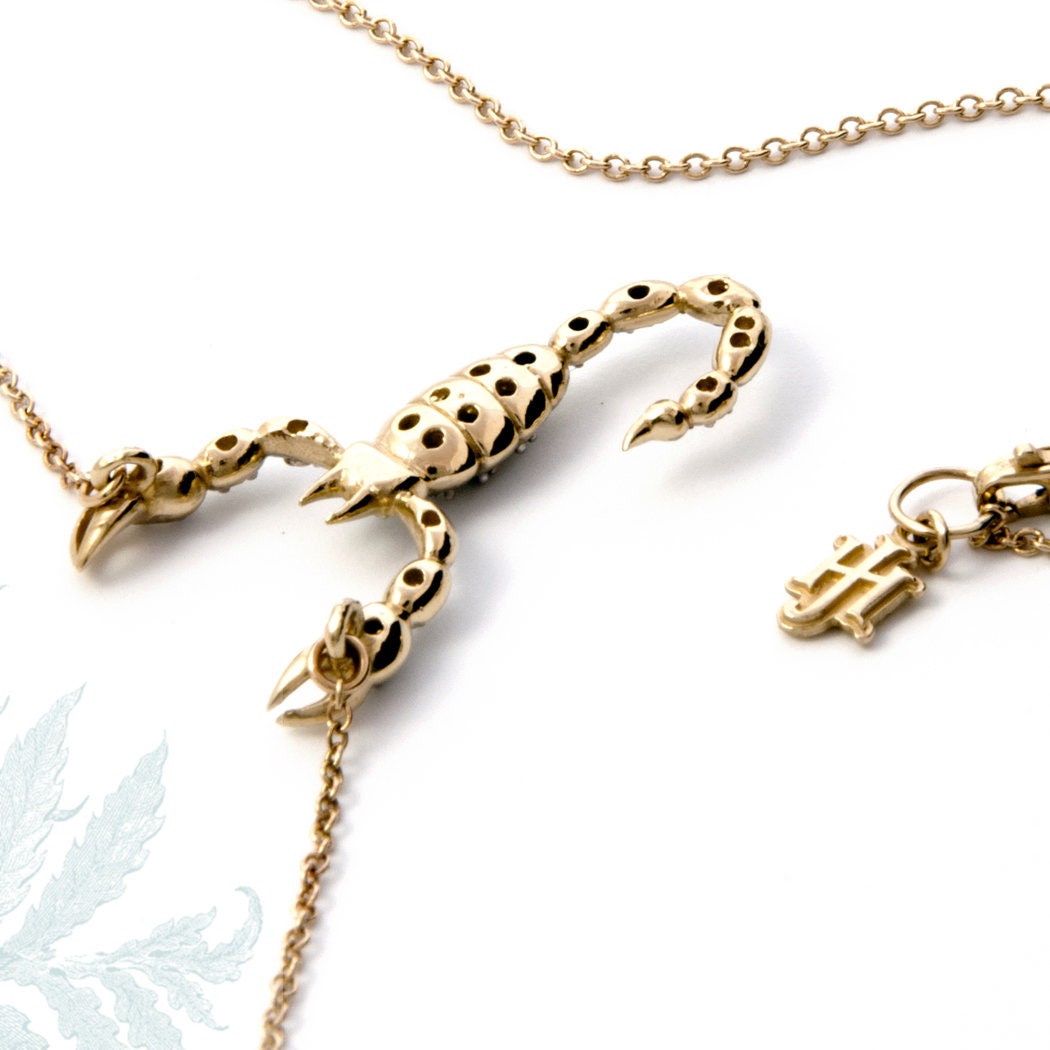 14k Gold Plated Large Scorpion Pendant Necklace Necklaces & Pendants J.Herwitt