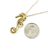 14k Solid Gold Large Seahorse Pendant Necklace Necklaces & Pendants J.Herwitt