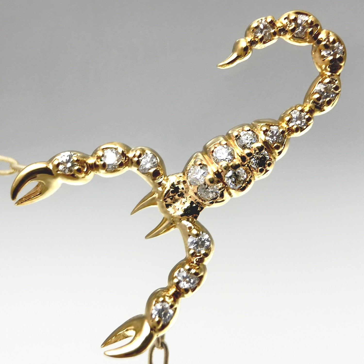 White Sapphires 14k Gold Plated Small Scorpion Pendant Necklace Necklaces & Pendants My Store
