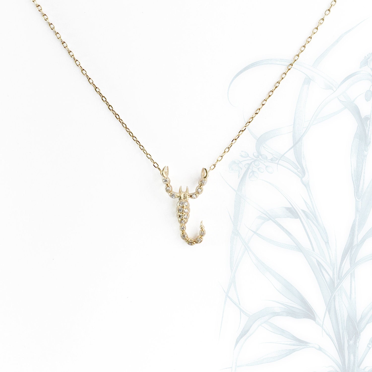 Diamonds 14k Gold Small Scorpion Pendant Necklace Necklaces & Pendants My Store