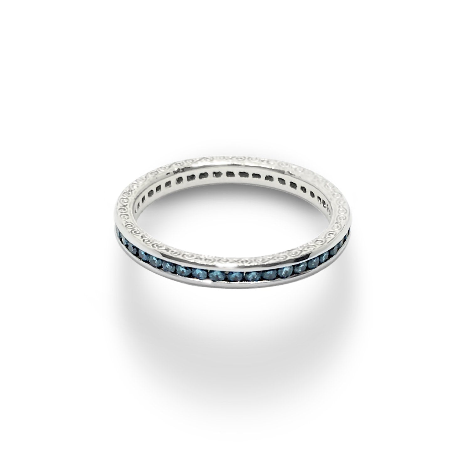 Blue Sapphires 14k White Gold Eternity Band Eternity Bands My Store