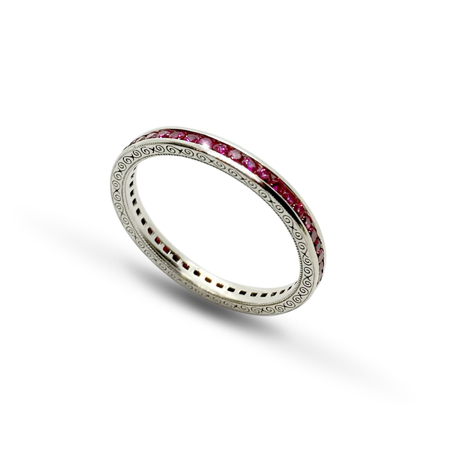 Rubies 14k White Gold Eternity Band Eternity Bands My Store
