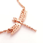 Diamonds 14k Rose Gold Small Dragonfly Pendant Necklace Necklaces & Pendants My Store