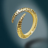 14k Solid Gold Reptilian Single Claw Ring Rings My Store