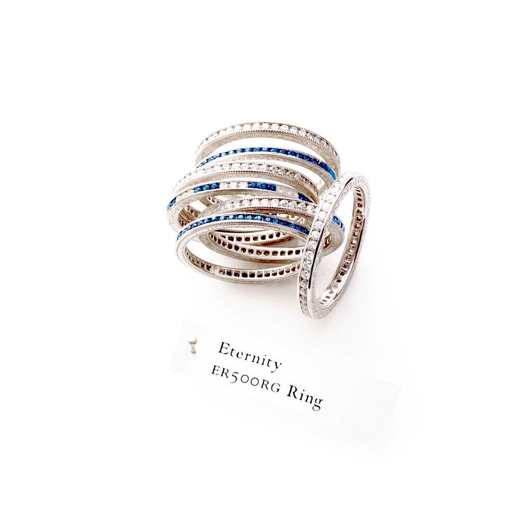 Blue Sapphires 14k White Gold Eternity Band Eternity Bands My Store