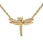 Diamonds 14k Gold Small Dragonfly Pendant Necklace Necklaces & Pendants My Store