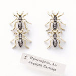 Black Rhodium Diamond 14k Yellow Gold Double Ant Earrings Earrings My Store