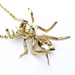 Black Rhodium Diamond 14k Yellow Gold Single Ant Pendant Necklace Necklaces & Pendants My Store