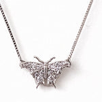 Diamonds 14k White Gold Butterfly Front-View Small Pendant Necklace Necklaces & Pendants My Store