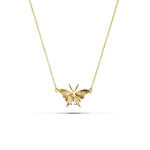 14k Solid Gold Butterfly Large Pendant Necklace Front View Necklaces & Pendants J.Herwitt