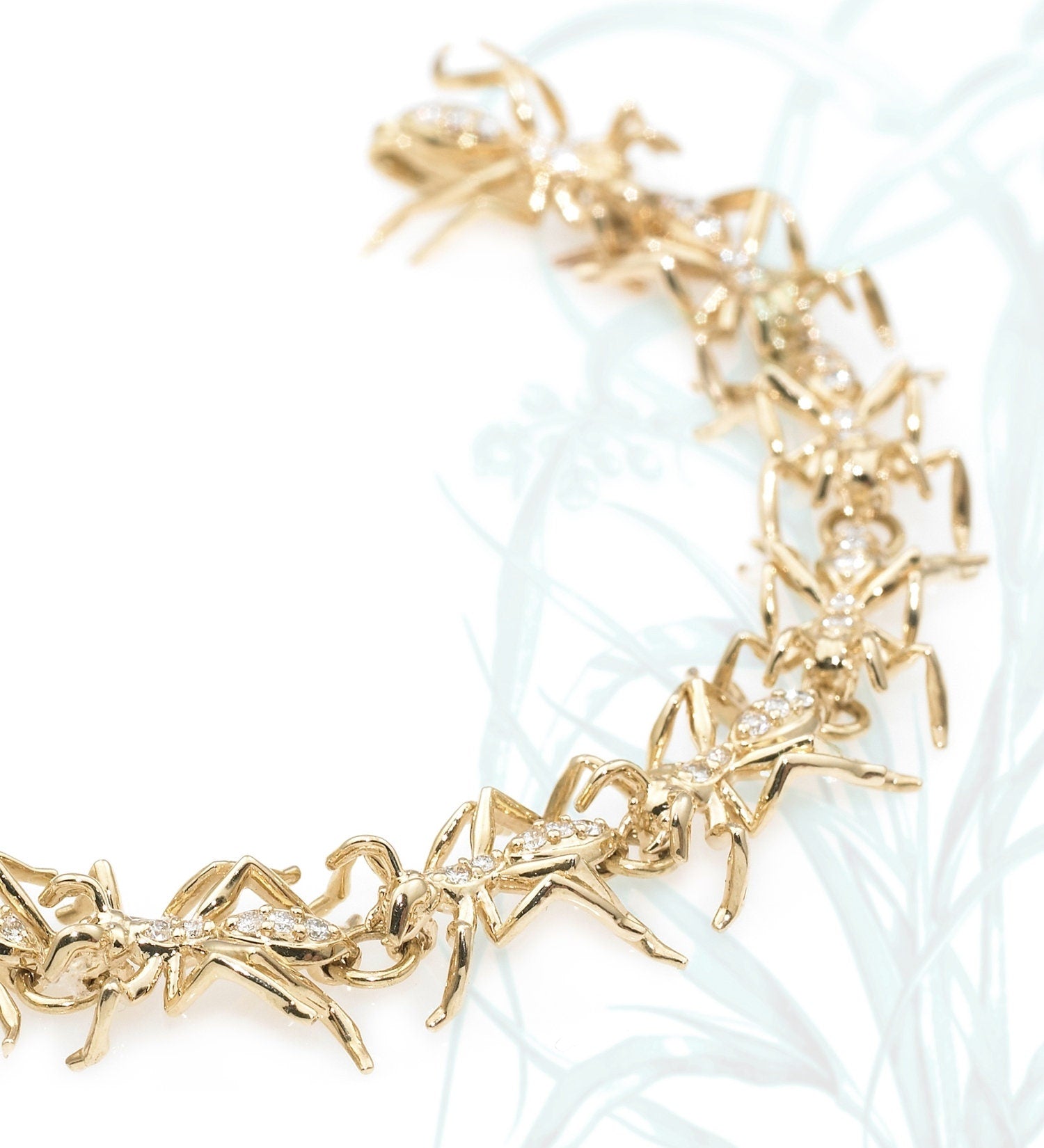 Diamonds 14k Yellow Gold Ant Link Bracelet Bracelets My Store