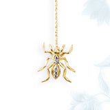 Diamond 14k Yellow Gold 3 Ant Lariat Pendant Necklace Lariat Necklaces My Store