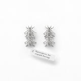 Diamond 14k White Gold Double Ant Earrings Earrings My Store