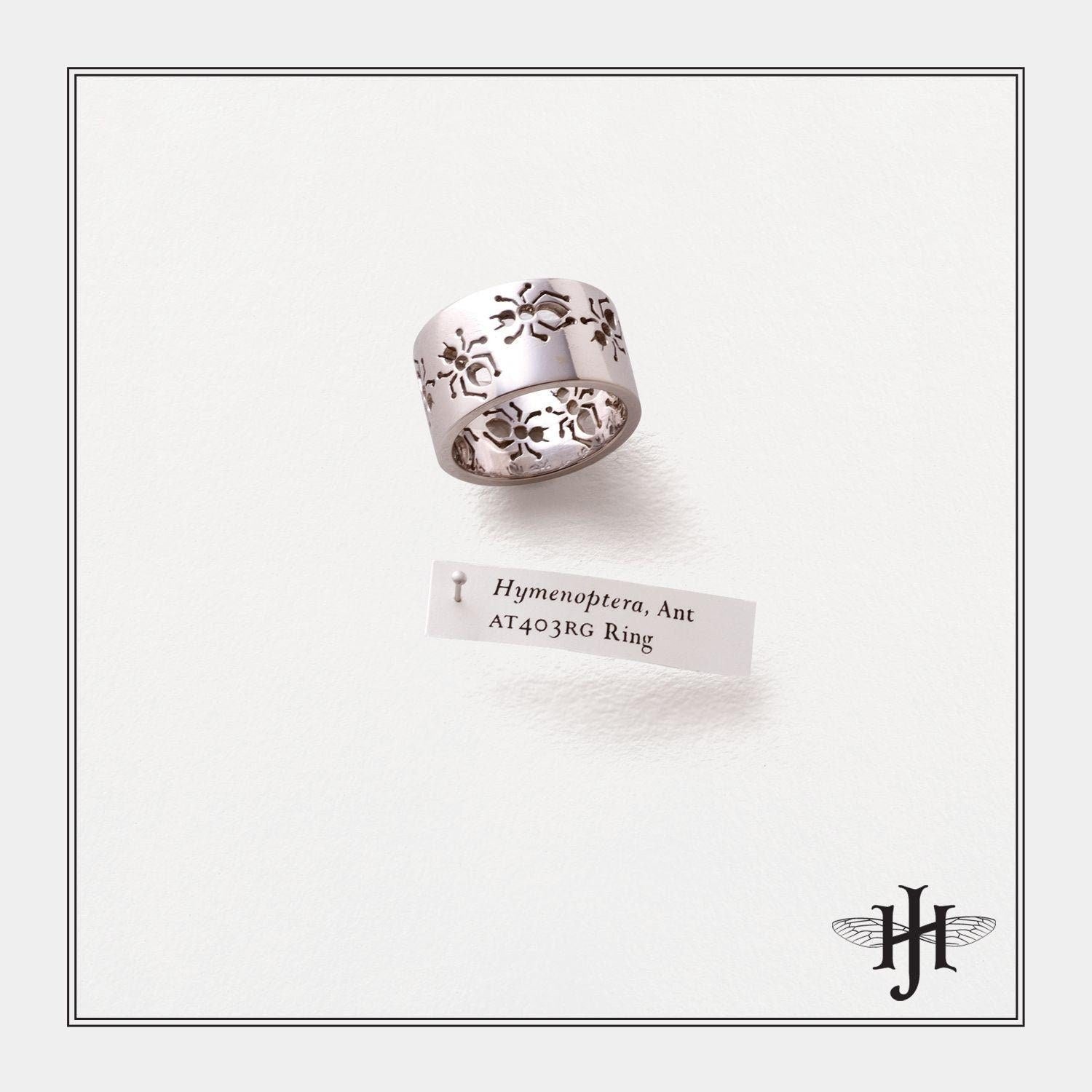 White Gold Ant Ring Laser-Cut Rings My Store