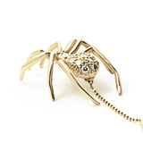 White Sapphires 14k Gold Plated Large Spider Lariat Pendant Necklace Lariat Necklaces My Store