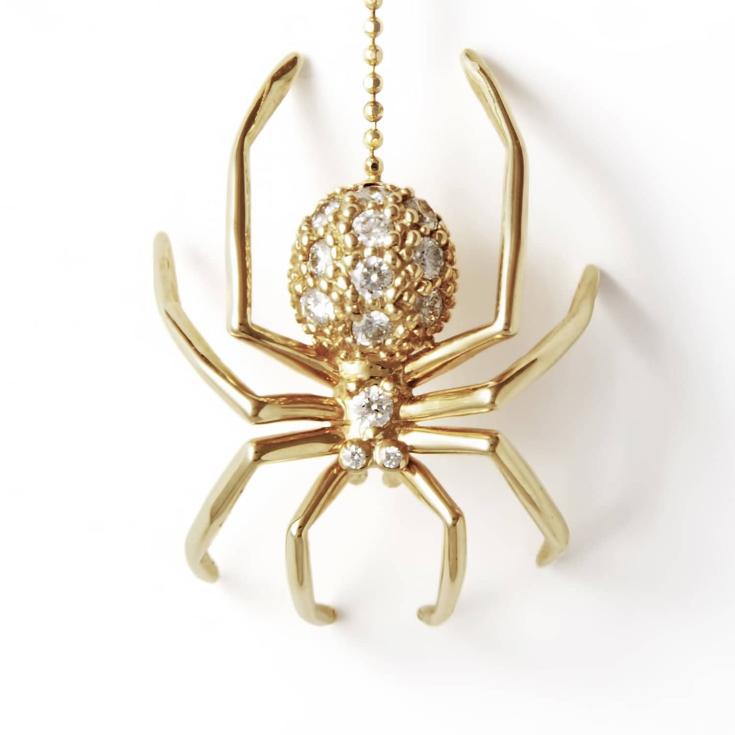 White Sapphires 14k Gold Plated Large Spider Lariat Pendant Necklace Lariat Necklaces My Store