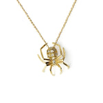 Diamonds 14k Yellow Gold Small Spider Pendant Necklace Necklaces & Pendants My Store