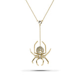 White Sapphires 14k Gold Plated Large Spider Lariat Pendant Necklace Lariat Necklaces My Store
