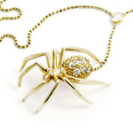 White Sapphires 14k Gold Plated Large Spider Lariat Pendant Necklace Lariat Necklaces My Store