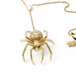 White Sapphires 14k Gold Plated Large Spider Lariat Pendant Necklace Lariat Necklaces My Store