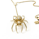 White Sapphires 14k Gold Plated Large Spider Lariat Pendant Necklace Lariat Necklaces My Store