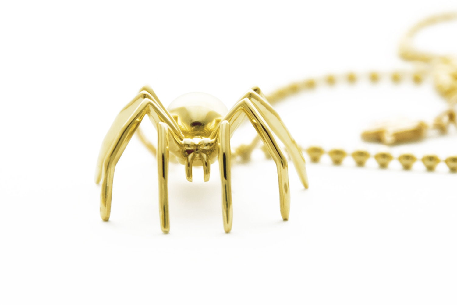 14k Solid Yellow Gold Large Spider Pendant Necklace Necklaces & Pendants My Store